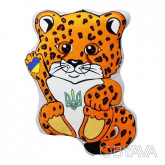 Милая декоративная подушечка в виде леопарда с украинской символикой. Будет заме. . фото 1