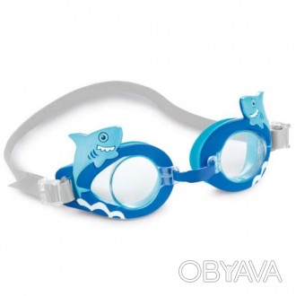 Очки для плаванья с удобным регулируемым ремешком. Прочные линзы изготовлен из п. . фото 1