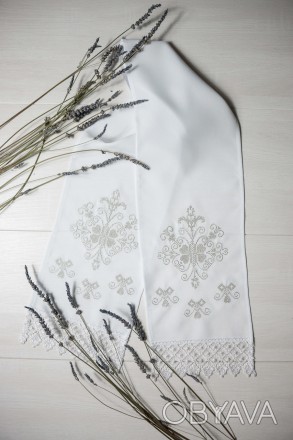 
Украинский свадебный рушник для перевязки рук
 Вышивка крестиком.
Размер 150*20. . фото 1