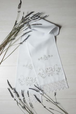 
Украинский свадебный рушник для перевязки рук
 Вышивка гладью.
Размер 150*20 см. . фото 5
