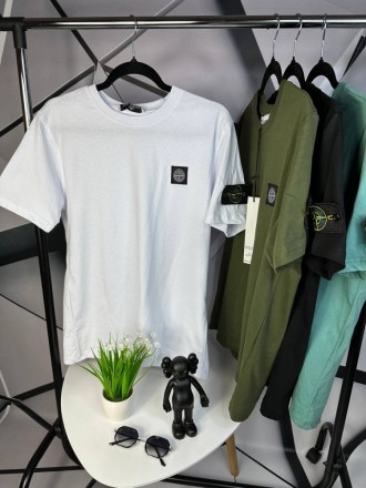 
 
 Футболка Stone Island белого цвета с патчем на рукаве
Артикул: mf047
Материа. . фото 3