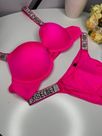 
 Комплект женский Victoria’s Secret Rhinestone Pink
Трусики + топ в пакете и уп. . фото 4