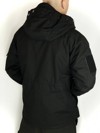 
 Описание: Плотная зимняя куртка в черном цвете. Водоотталкивающая и ветрозащит. . фото 4