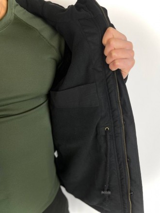 
 Описание: Плотная зимняя куртка в черном цвете. Водоотталкивающая и ветрозащит. . фото 5