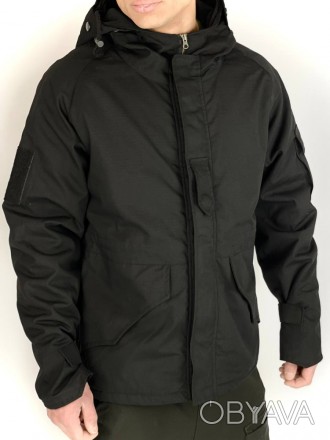 
 Описание: Плотная зимняя куртка в черном цвете. Водоотталкивающая и ветрозащит. . фото 1