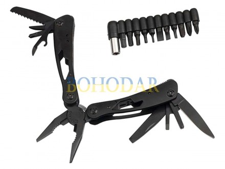 МУЛЬТИТУЛ MULTITOOL 19/1 BSH MT-029 BLACK ЧЕРНЫЙ ЧЕРНЫЙ ЗАЩИТНЫЙ СЛОЙ С ТИТАНОВЫ. . фото 2