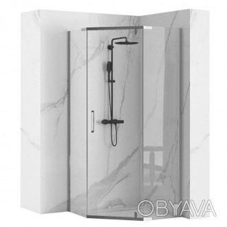 Стильна хромована душова кабіна Rea Axin розміром 90 × 90 см виготовлена і. . фото 1