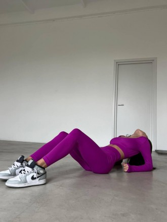 Жіночий спортивний костюм безшовний для йоги та фітнесу, що стягує одяг рашгард . . фото 6