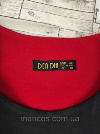 Женское платье Dea Dia красное с чёрным украшено вышивкой и стразами рукав шифон. . фото 8