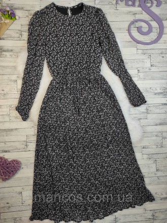 Женское длинное платье SinSay черное с цветочным принтом 
Состояние: б/у, в идеа. . фото 2