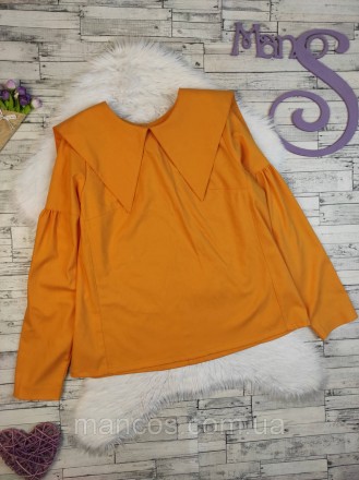 Женская блуза оранжевого цвета с большим отложным воротником
Состояние: б/у, в х. . фото 2