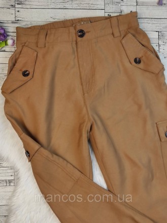Женские брюки Amisu коричневого цвета с манжетами и с карманами 
Состояние: б/у,. . фото 3