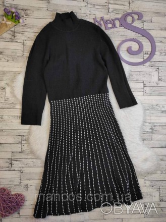 Женское платье Oasis чёрное трикотаж удлиненное рукав три четверти 
Состояние: б. . фото 1