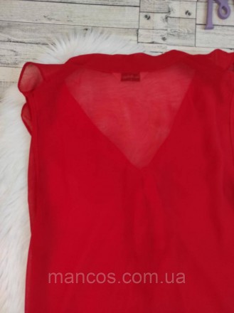 Женская блуза Miss Selfudige красная прозрачная без рукавов 
Состояние: б/у, в о. . фото 6