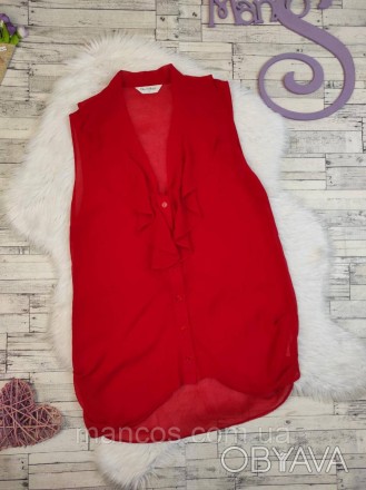 Женская блуза Miss Selfudige красная прозрачная без рукавов 
Состояние: б/у, в о. . фото 1