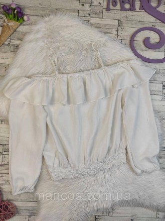 Детская блуза H&M для девочки белая с открытыми плечами 
Состояние: б/у, в отлич. . фото 5