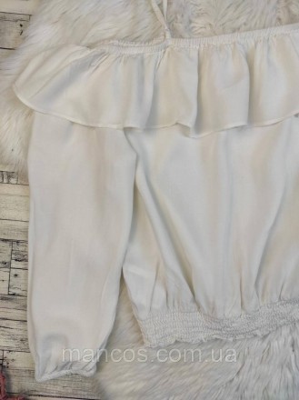 Детская блуза H&M для девочки белая с открытыми плечами 
Состояние: б/у, в отлич. . фото 4