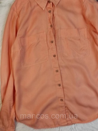 Женская рубашка Marks & Spencer светло-оранжевого цвета 
Состояние: б/у, в отлич. . фото 4