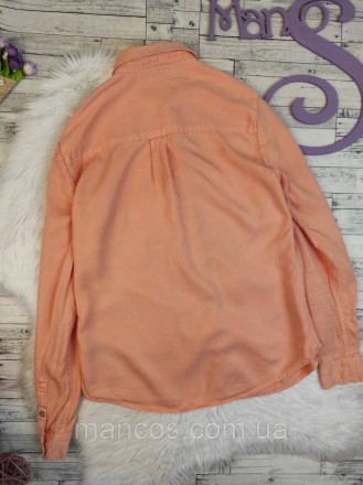 Женская рубашка Marks & Spencer светло-оранжевого цвета 
Состояние: б/у, в отлич. . фото 5