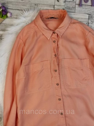Женская рубашка Marks & Spencer светло-оранжевого цвета 
Состояние: б/у, в отлич. . фото 3