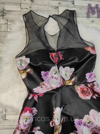 Женское атласное платье Pinko чёрное с цветочным принтом 
Состояние: б/у, в идеа. . фото 6