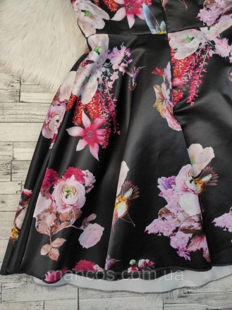 Женское атласное платье Pinko чёрное с цветочным принтом 
Состояние: б/у, в идеа. . фото 4