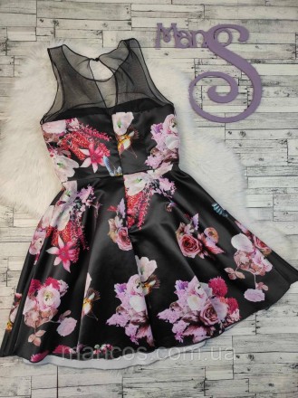 Женское атласное платье Pinko чёрное с цветочным принтом 
Состояние: б/у, в идеа. . фото 5