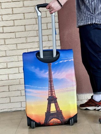 Чохол для валізи дайвінг із принтом Ейфелева Вежа
- Матеріал: дайвінг із кольоро. . фото 3