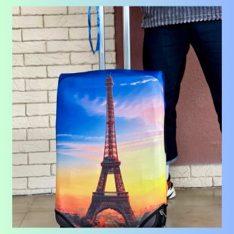 Чохол для валізи дайвінг із принтом Ейфелева Вежа
- Матеріал: дайвінг із кольоро. . фото 2