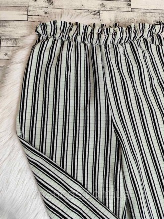 Детские кюлоты H&M для девочки летние штаны белые в полоску 
Состояние: б/у, в о. . фото 3