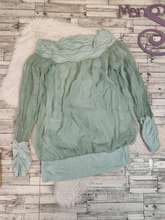 Женская блуза салатового цвета 
Состояние: б/у, в очень хорошем состоянии 
Разме. . фото 2