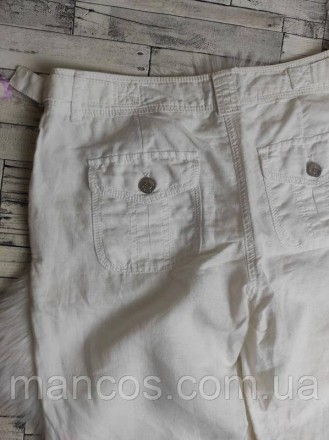 Женские льняные брюки белого цвета с карманами 
Состояние: б/у, в идеальном сост. . фото 6
