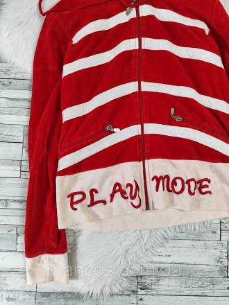 Женский спортивный костюм Playmode красный микровельвет кофта и штаны 
Состояние. . фото 5