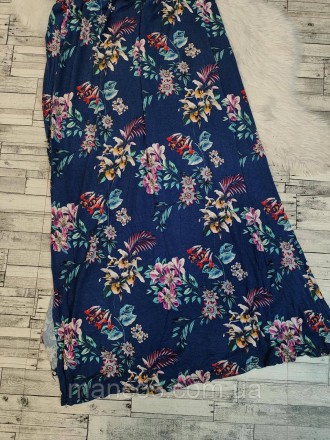 Женский длинный сарафан Oasis синий с цветочным принтом с разрезами по бокам 
Со. . фото 7