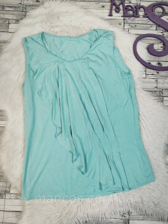 Женская летняя блуза мятного цвета с оборкой 
Состояние: б/у, в отличном состоян. . фото 2