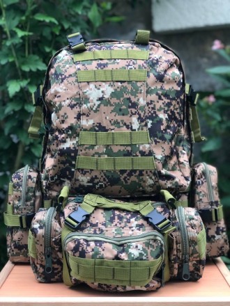 
 Військово-тактичний рюкзак з додатковими контейнерами 4в1.
Колір: темний піксе. . фото 6