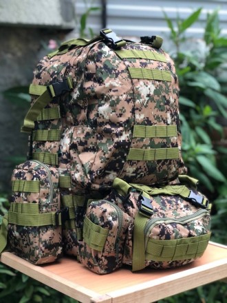 
 Військово-тактичний рюкзак з додатковими контейнерами 4в1.
Колір: темний піксе. . фото 5