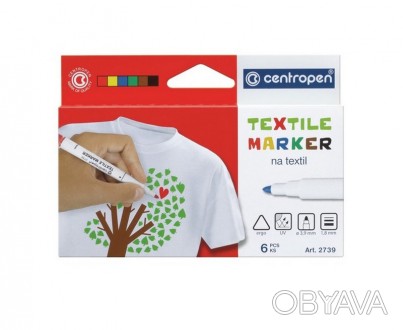Набір маркерів для розпису на тканині Centropen Textile 2мм 6 кольорів 2739.6
 
. . фото 1