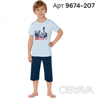 Летний домашний костюм для мальчика Baykar арт 9674-207 – это комфортная модель,. . фото 1