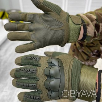 Тактические армейские перчатки ВСУ военные штурмовые перчатки на флисе хаки