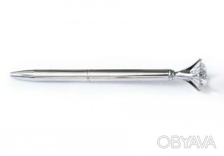 Ручка кулькова металева з декором у вигляді кристала, срібна ST-4
 
Ручка шарико. . фото 1