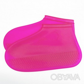 Бахилы на обувь силиконовые от воды и грязи (XL, Pink) | Многоразовые бахилы-чех