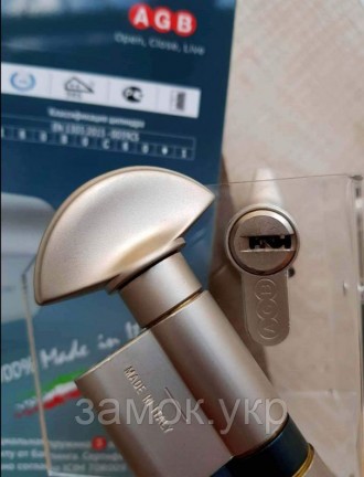 Цилиндр AGB Scudo DCK 35x35 ключ/тумблер (Италия) 
 
Цилиндр замочный AGB Scudo . . фото 7