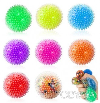 Іграшка-антистрес BJ0022 (144 шт.) 6 см, м'ячик, сквіші, 4 кольори, у корці, 6,5. . фото 1