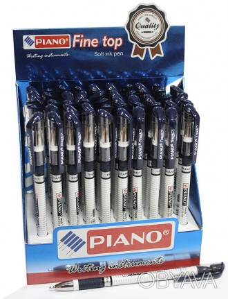 Ручка масляна, синя, 0,7 мм, PT-555, Piano. . фото 1