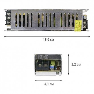 Блок питания 60 Вт OEM DC12 60W 5А STR-60 узкий – устройство питания которое пре. . фото 3