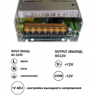 Блок питания под светодиодную ленту OEM DC12 200W 16,5А TR-200-12 – устройство п. . фото 4