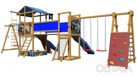 Оборудованная детская игровая площадка протяженностью 9,6 метра и в ширину 4 мет. . фото 1