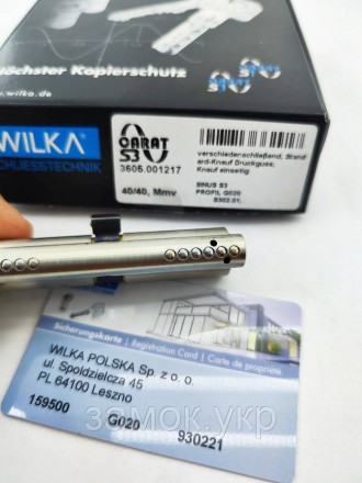 Цилиндровый механизм Wilka 3600 CARAT S3 ключ/ключ никель 
 
Wilka 3600 CARAT S3. . фото 9
