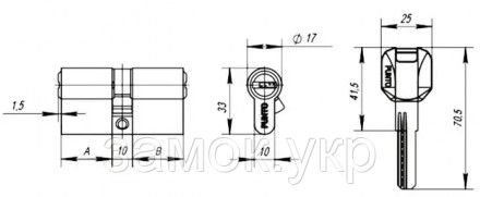 Цилиндр PUNTO Z400 60 мм 25х10х25 ключ/ключ хром 
 
PUNTO Z400 – цилиндровый мех. . фото 3